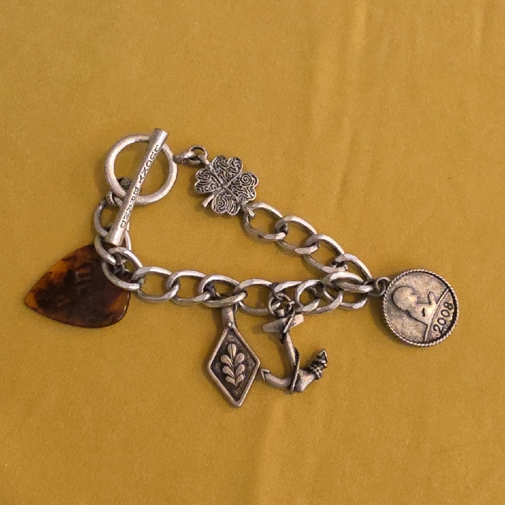 Lucky Brand Charm Bracelet with Multiple Charms - Silver-Tone